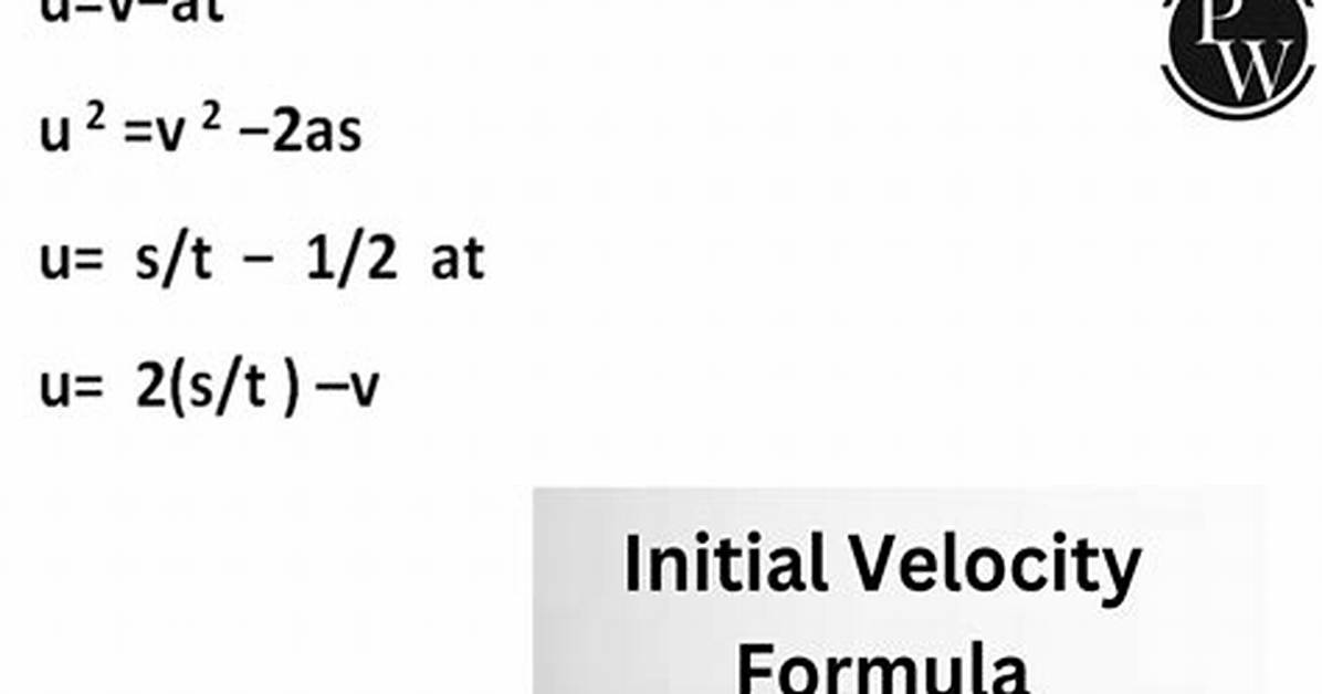 Initial Velocity Formula