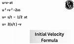 Initial Velocity Formula