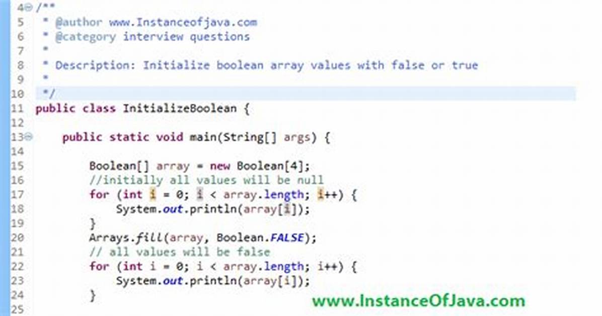 Initializing a Boolean Array in Java