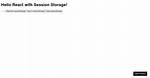 Initializing and Using `Sessionstorage` in React