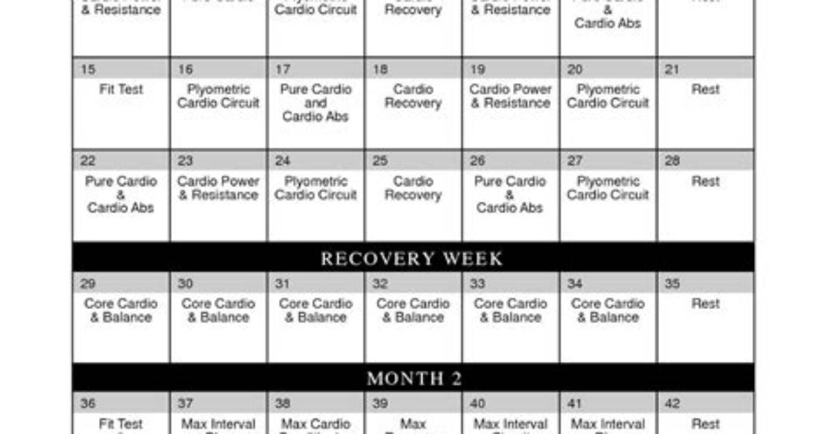 Insanity Calendar