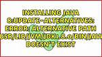 Installing Java 8: Update-Alternatives: Error: Alternative Path /Usr/Lib/Jvm/Jdk1.8.0/Bin/Java Doesn't Exist