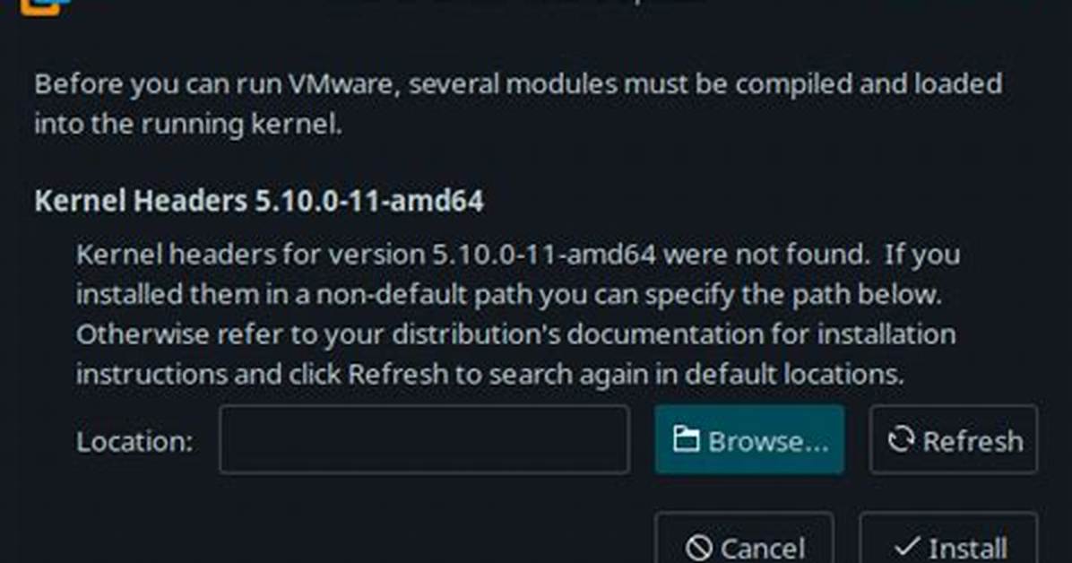 Installing Kernel Headers Packages Missing Error