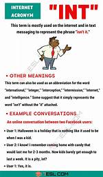 Int Meaning