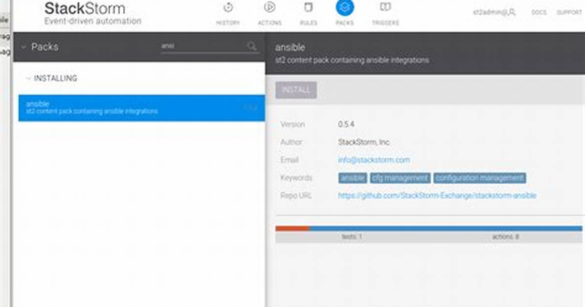 Integrate Ansible with Stackstorm Webui