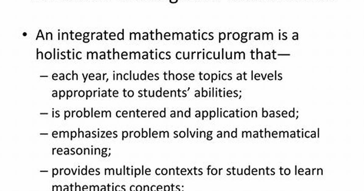Integrated Math Definition