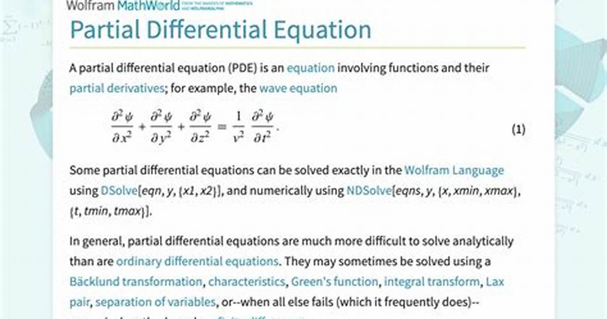 Integrating a Partial Differential Equation
