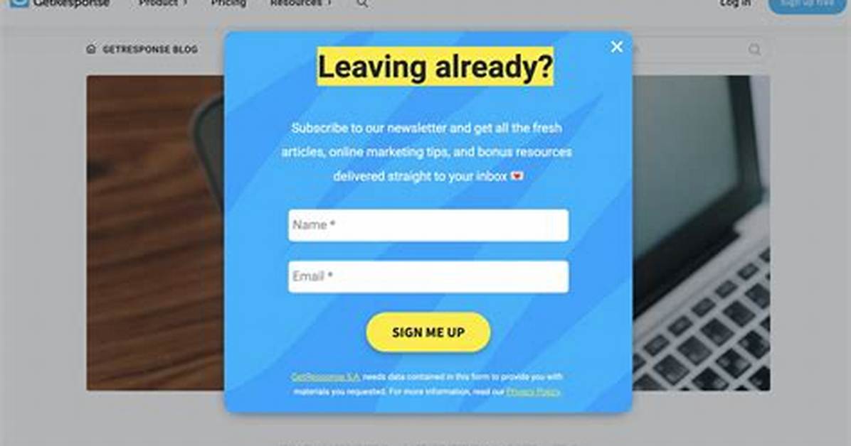 Internet Pop-Ups for Example