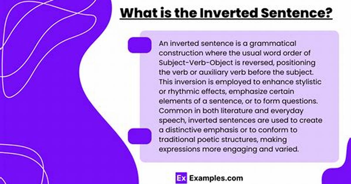 Inverted Sentence Examples