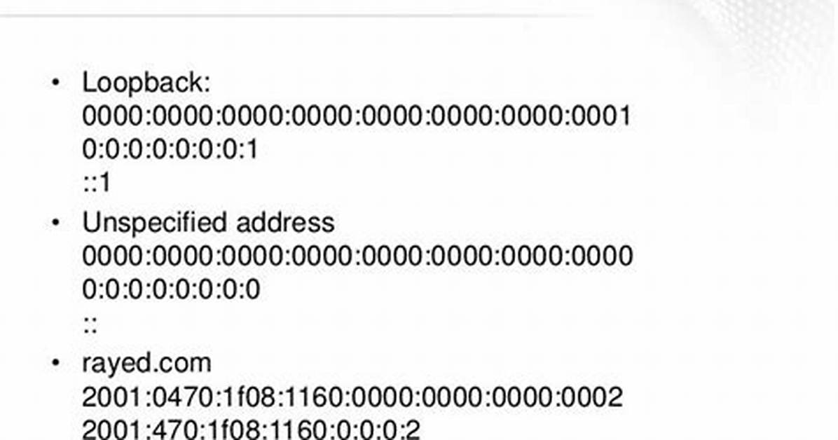 Ipv6 Loopback Address