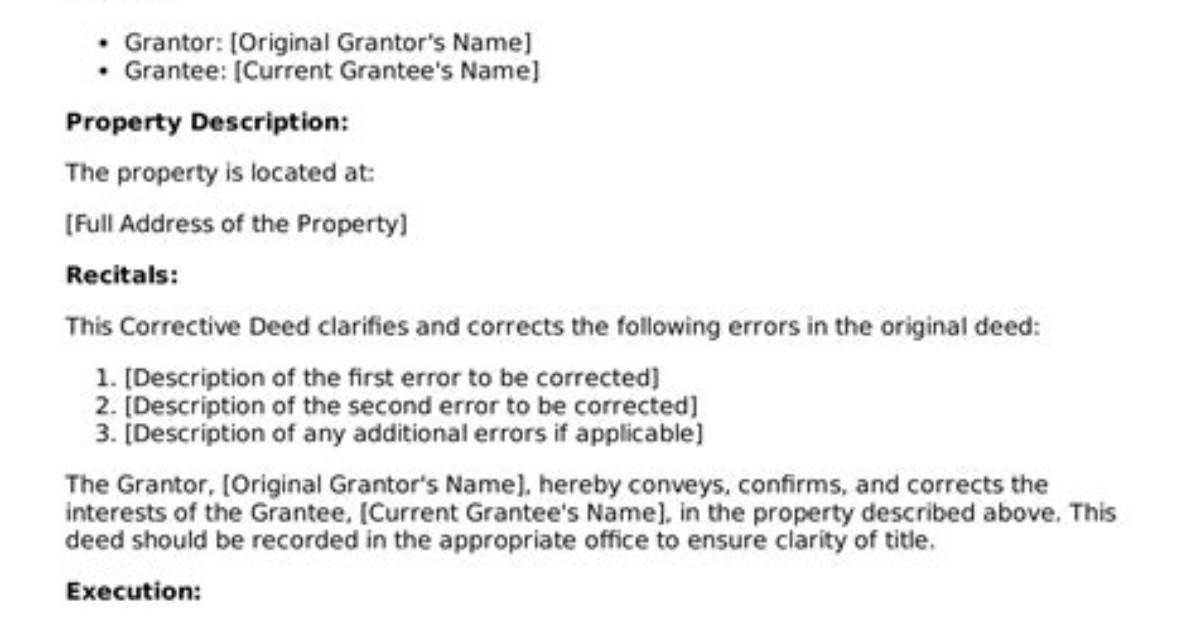 Is a Corrective Deed?