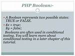 Is Boolean in Php