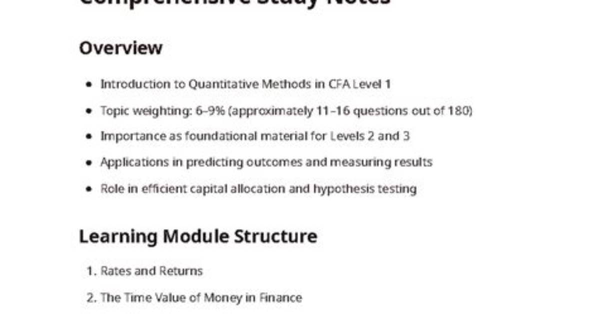 Is Cfa Quantitative? | Contextresponse. Com