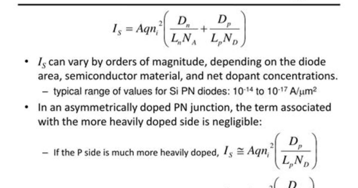 Is Diode Saturation Current?