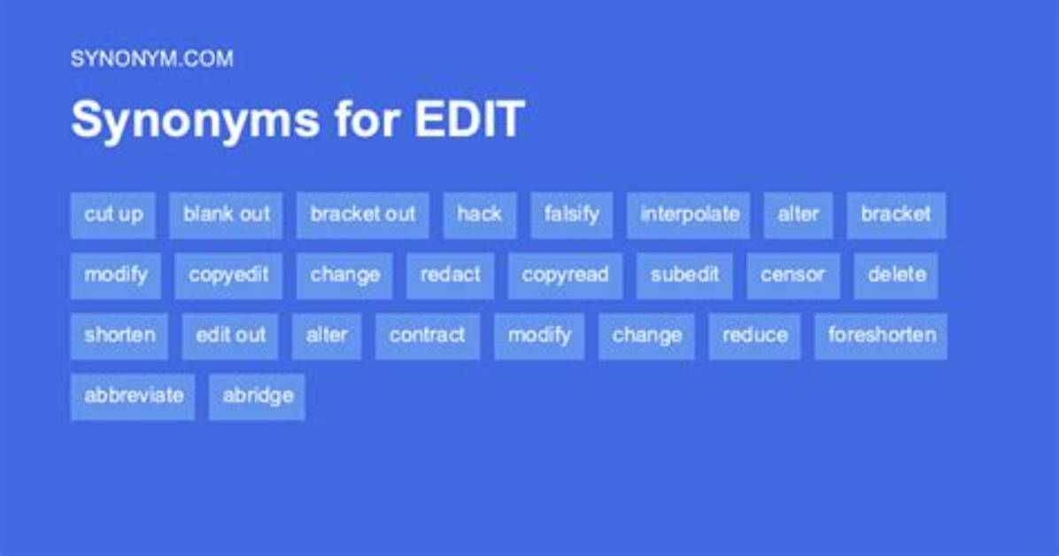 Is Edit a Synonym?