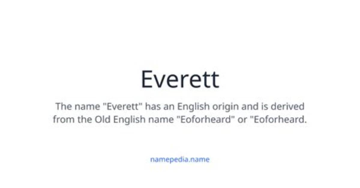 Is Everett a Name?