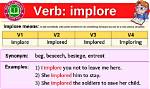 Is Implore an Verb?