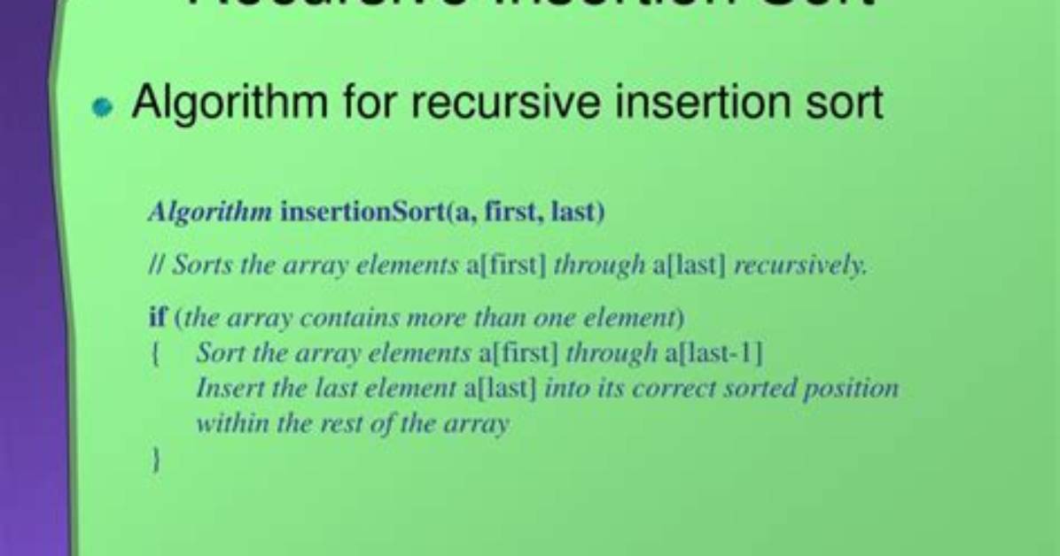 Is Insertion Sort Recursive?