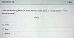 Is Kno2 Acidic or Basic