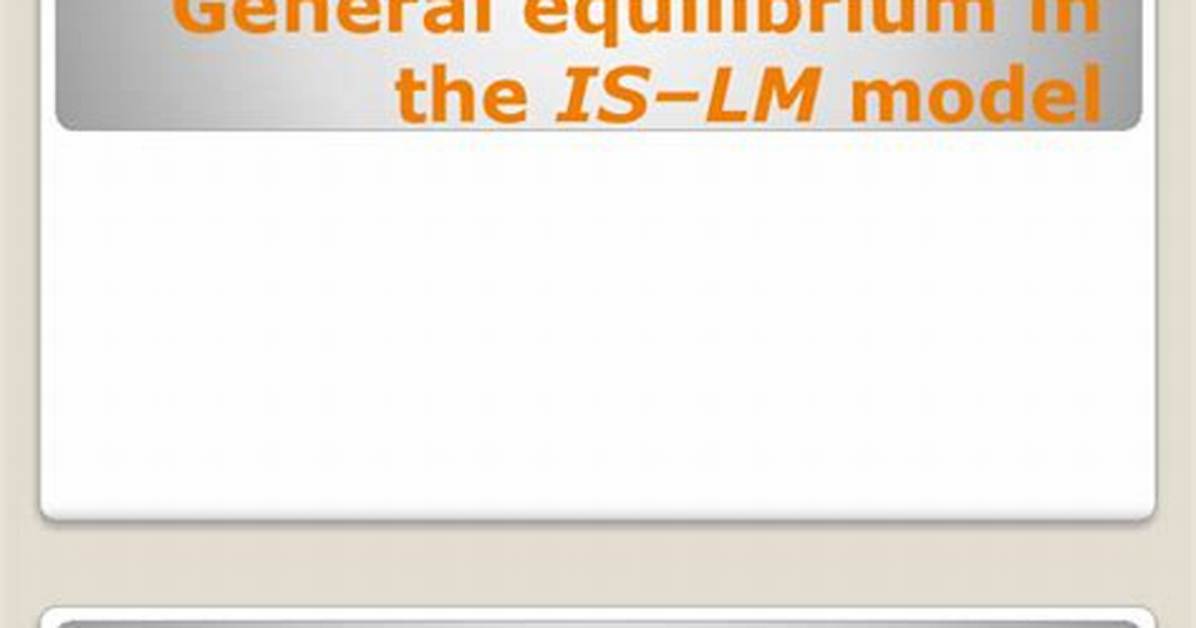 Is Lm General Equilibrium