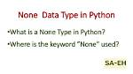 Is None a Data Type in Python?