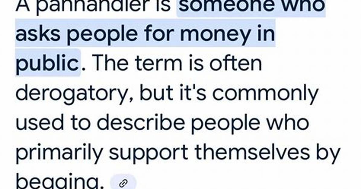Is Panhandler a Derogatory Term?