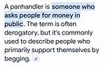 Is Panhandler a Derogatory Term?