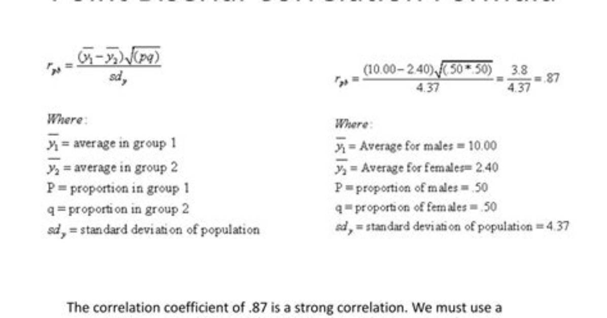 Is Point Biserial Correlation Parametric?
