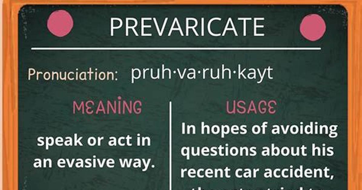 Is Prevarication a Verb?