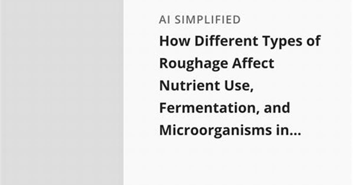 Is Roughage a Nutrient