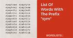 Is Sym a Prefix?