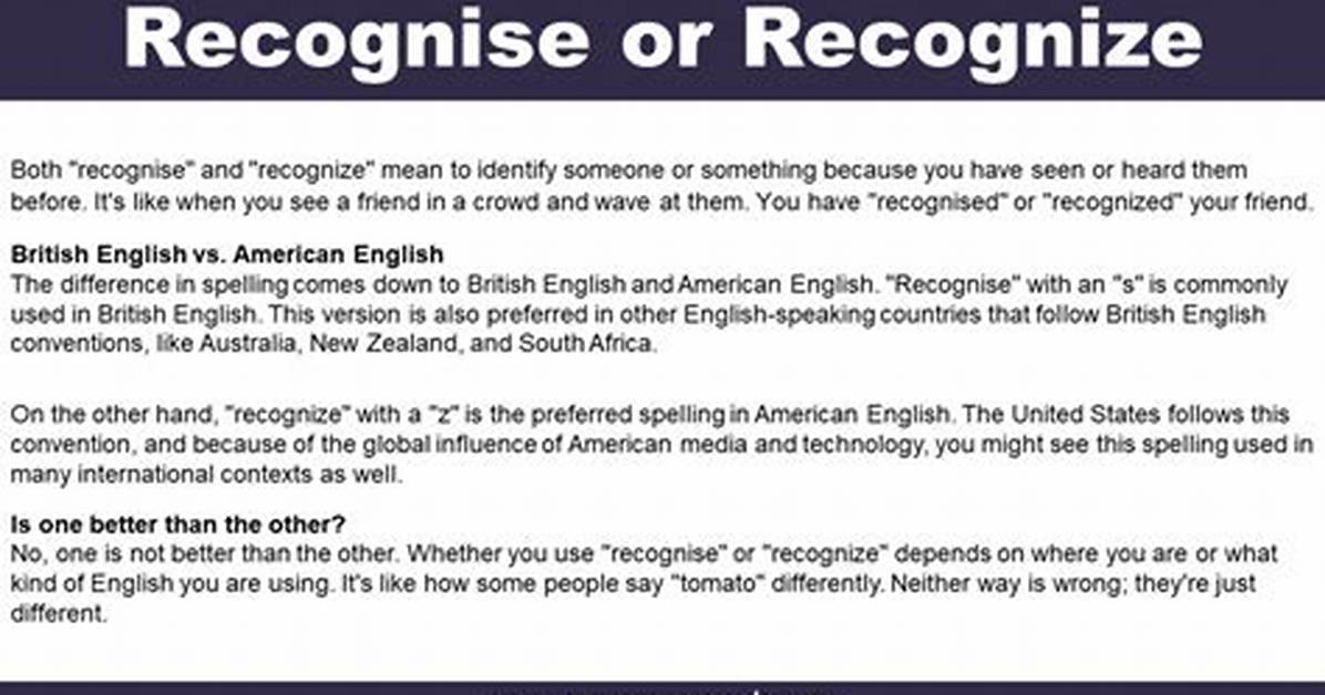 Is the Difference Between Recognise and Recognize?