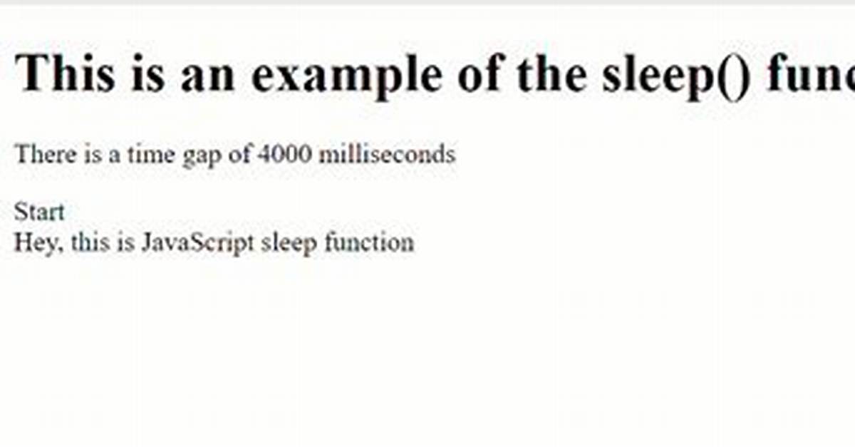 Is There a Sleep Function in Javascript? [Duplicate]