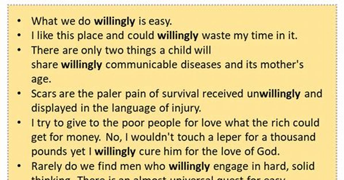 Is Willingly an Adjective?