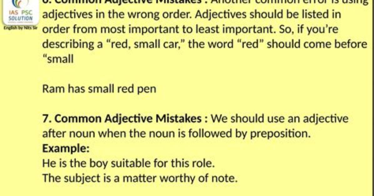 Is Wrong an Adjective?
