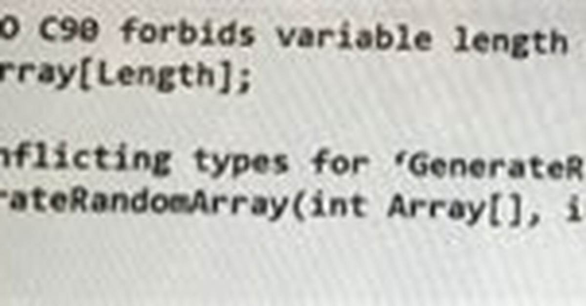 Iso C90 Forbids Variable Length Array