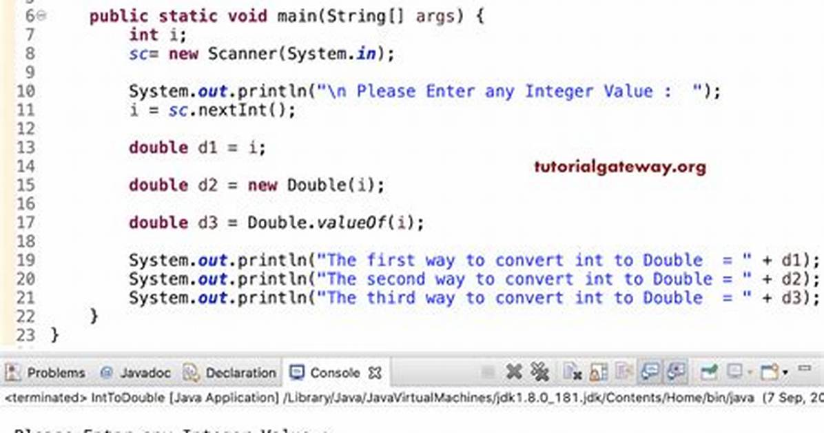 Java Double to Int