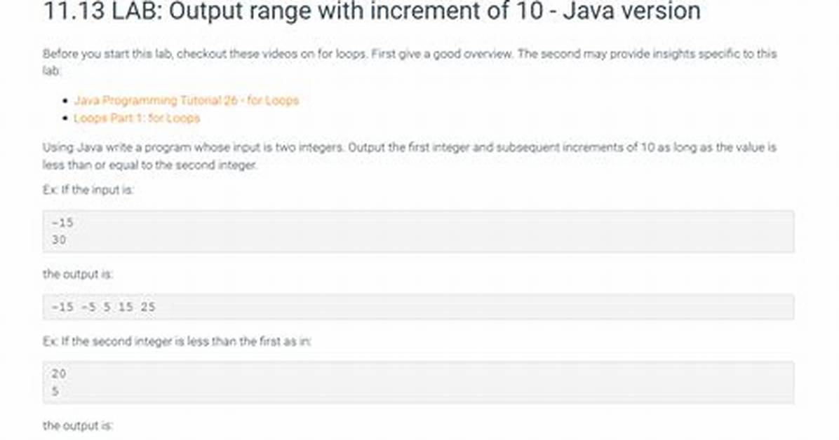 Java Help - Output Range with Increment of 5