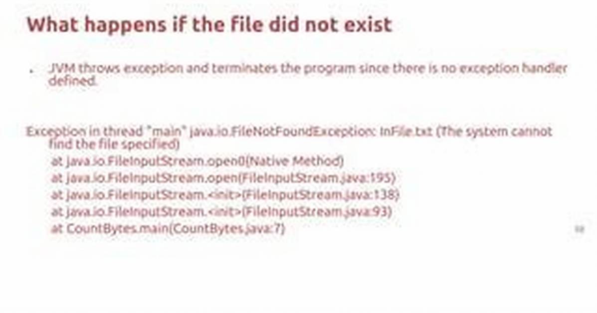 Java. Io. Filenotfoundexception: the System Cannot Find the File Specified