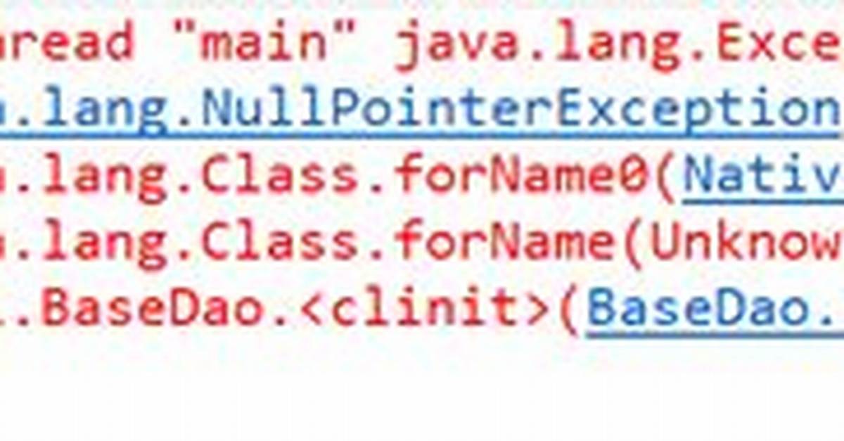 Java. Lang. Exceptionininitializererror Caused by: Java. Lang. Nullpointerexception