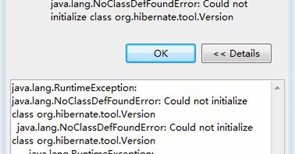 Java. Lang. Noclassdeffounderror: Could Not Initialize Class Xxx