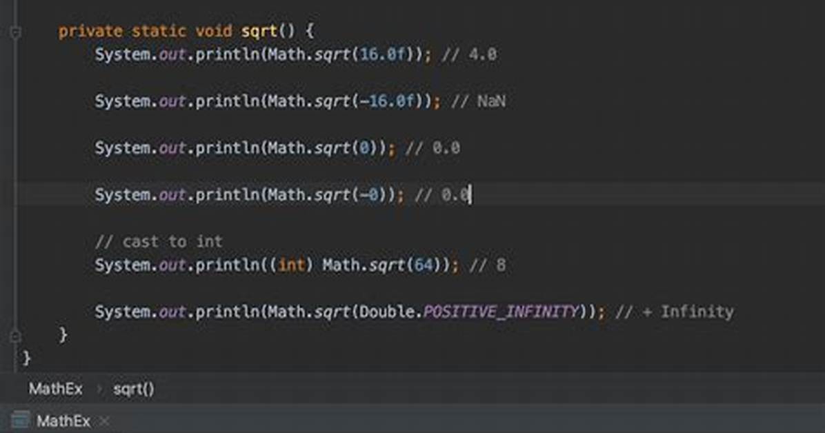 Java Math Sqrt