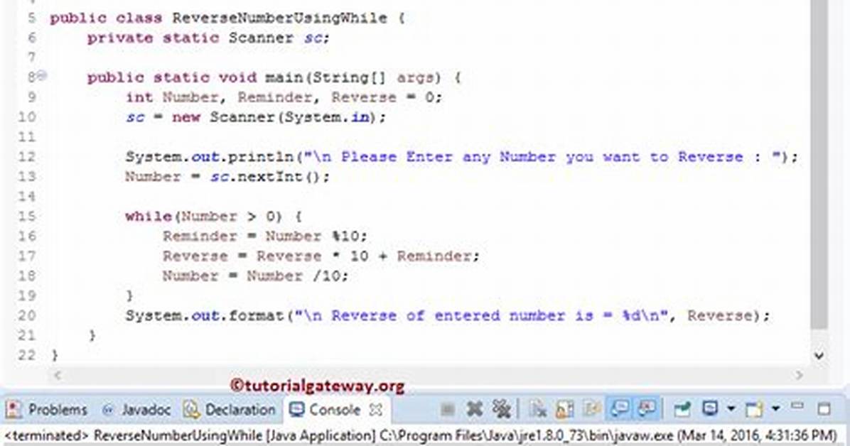 Java Reverse an Int Value Without Using Array