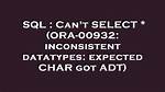 Java. Sql. Sqlexception: Ora-00932: Inconsistent Datatypes: Expected Number Got Binary