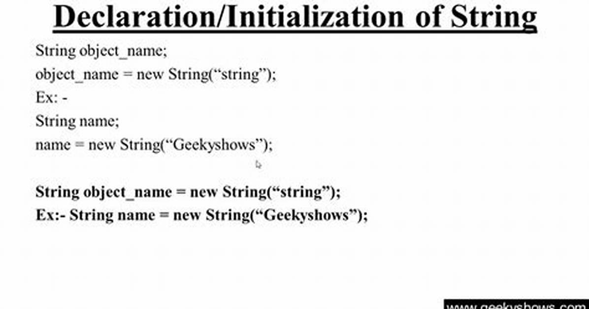 Java String Declaration [Duplicate]