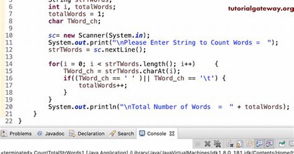 Java Word Count Program
