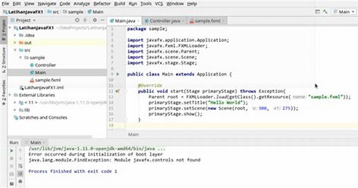 Javafx Modular Application, Java. Lang. Module. Findexception: Module Javafx. Controls Not Found (Java 11, Intellij)