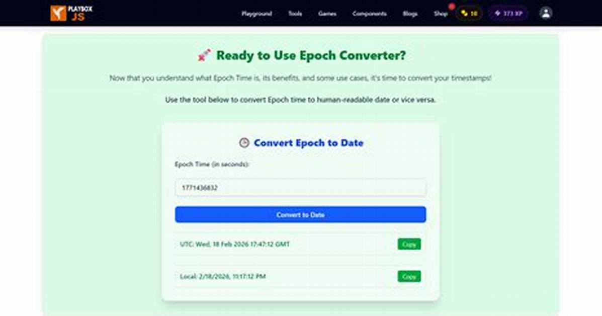 Javascript Convert Date Time String to Epoch