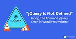 Javascript/jQuery - "$ Is Not Defined- $Function()" Error