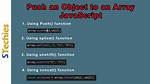 Javascript Object Push() Function